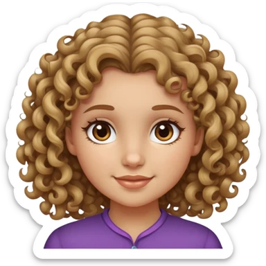 Girl with curly dark blonde hair and brown eyes, dimples  sticker