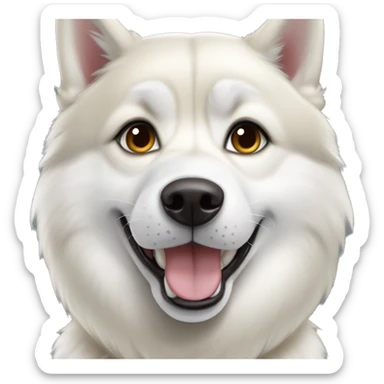 Husky siberian femele white and cream sticker