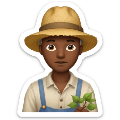 un noir qui travail -dans un champ de coton sticker