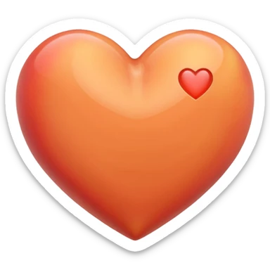 Peach colored heart sticker