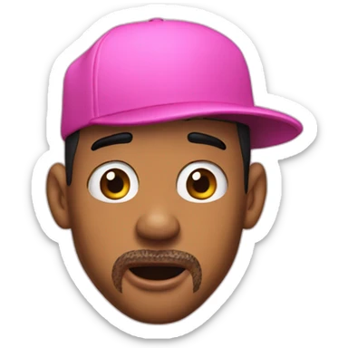 will smith with pink hat shocked sticker
