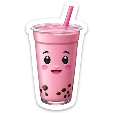 Pink boba drink  sticker