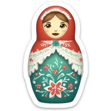 russian doll in winter sticker
