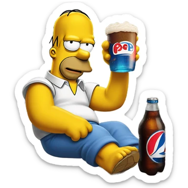 Homer Simpson bois du Pepsi sticker