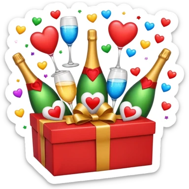 Generate an emojis of all the fun and love in one frame sticker