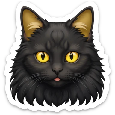 maincoon black cat with yellow eyes sticker