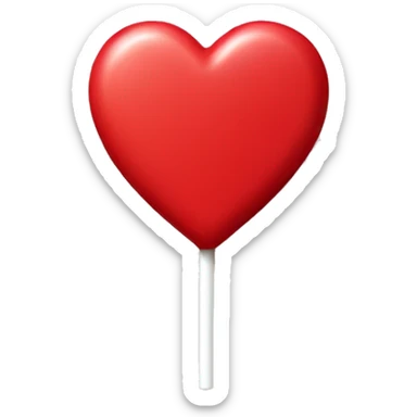 Red love heart shaped lollipop  sticker