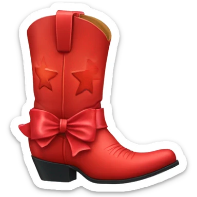 red bow cowboy boot sticker