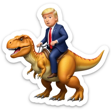 Donald Trump riding T-rex sticker