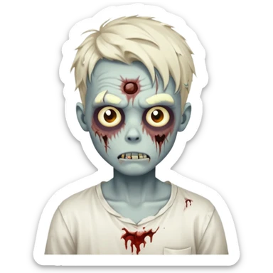 zombie boy with a Twists and white shirt sticker