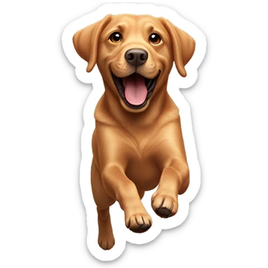 Red lab jumping sticker