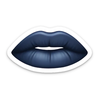 realistic dark blue lips sticker