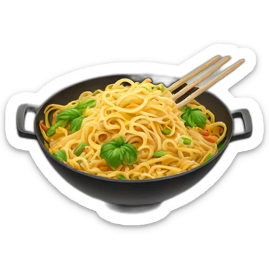 Stir-fry-noodles-in-wok sticker