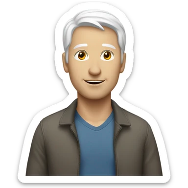 white skin man going for a walk sticker