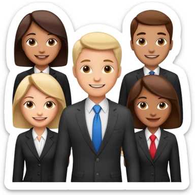 diverse team of B2B sales reps, business attire, group pose emoji sticker