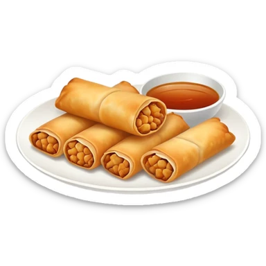 Plate of egg rolls  sticker