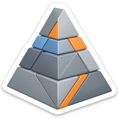 2-d triangle with boxes inside like a bureaucratic system (NOT 3D) sticker