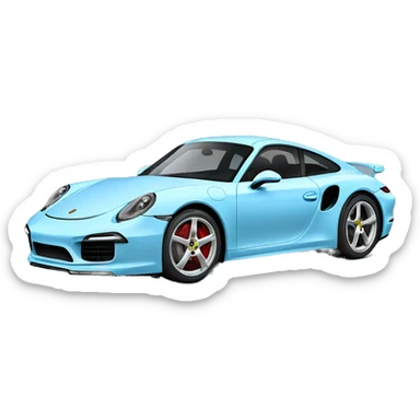 Light blue Porsche ￼ sticker