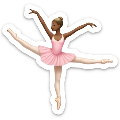 ballerina wearing pink doing an arabesque on pointe sticker