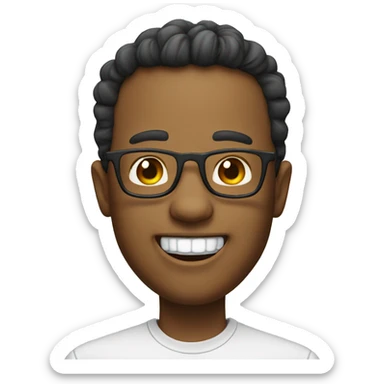 Nerd emoji with only two front teeth. Only two front teeth sticker