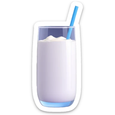 white, bubbly Turkish yogurt drink in a glass, condensation on the outside sticker