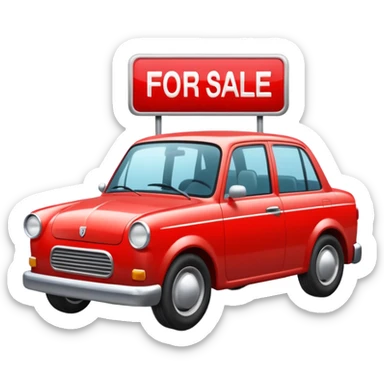 a car with a big capital letters for sale sign painted onto the window sticker