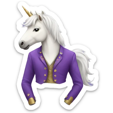 Unicorn with purple jacket sticker