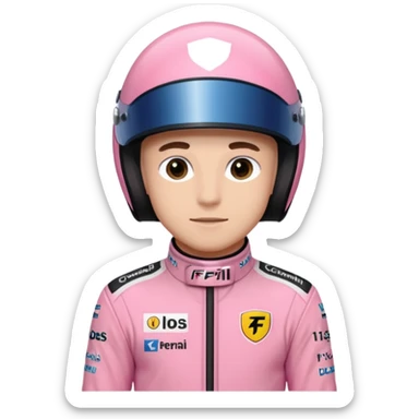 Charles Leclerc wearing pink F1 racing suit sticker