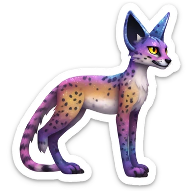 Epic Edgy Colorful Sparkly Sergal-Serval-Vernid full body sticker