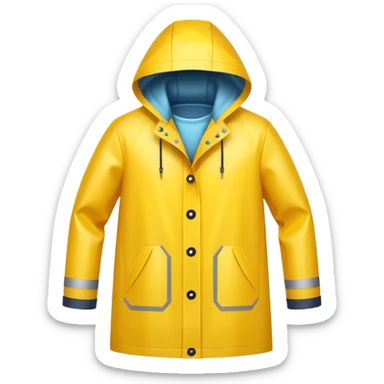 yellow raincoat, just rain coat, negative character. sticker