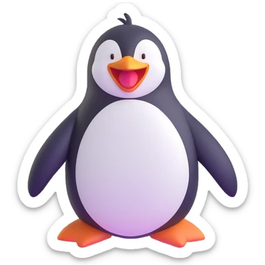 laughing penguin sticker