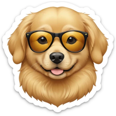 small golden retriever wearing black sunglasses  sticker