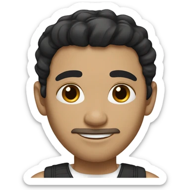 A morrocan dude with white skin and black hair and brown eyes and degrade haircut sticker