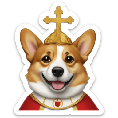 Corgi dressed as the pope sticker