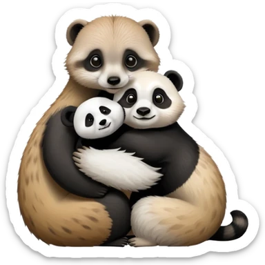 Meerkat hug a panda sticker