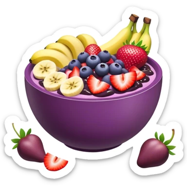 Açaí bowl with bananas and strawberries  sticker