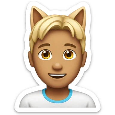 A boy with cat ears sticker