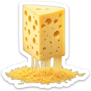 Grated cheese sticker