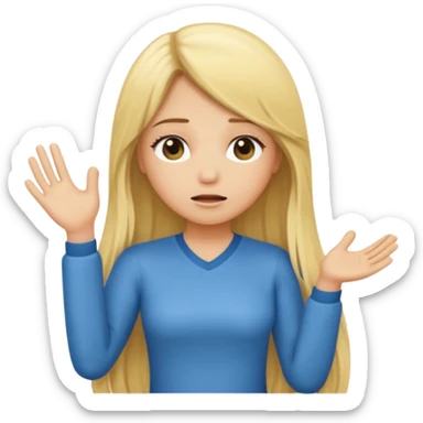 blonde cartoon girl long hair asking for a timeout sticker