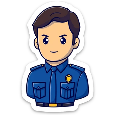 Nathan Fillion as John Nolan from The Rookie, police officer with short hair and uniform sticker