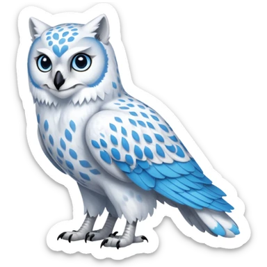 Long-beaked Gryphon-Snow-Leopard-Arctic-Fox-Arctic-Wolf-Snowy-Owl-fusion-hybrid-animal-creature, full body sticker