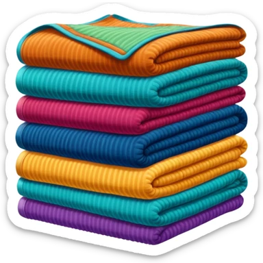 Patterned Corduroy texture ridges stack of blankets  sticker