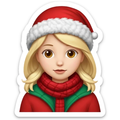 Christmas girly emoji of winter chill sticker