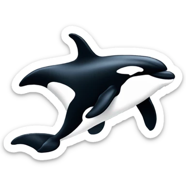 Killer Whale tail line art sticker