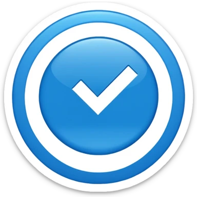 blue tick inside a blue circle sticker