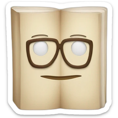 Book with smiling face sticker