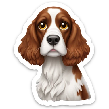 Red and white hunting spaniel sticker