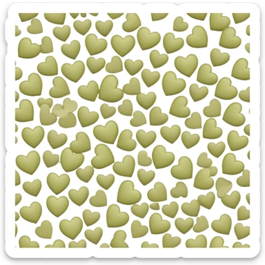 Lots of mini pale olive hearts  sticker