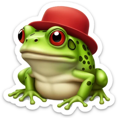 Frog with red hat sticker