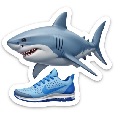 Shark with blue nikes  sticker